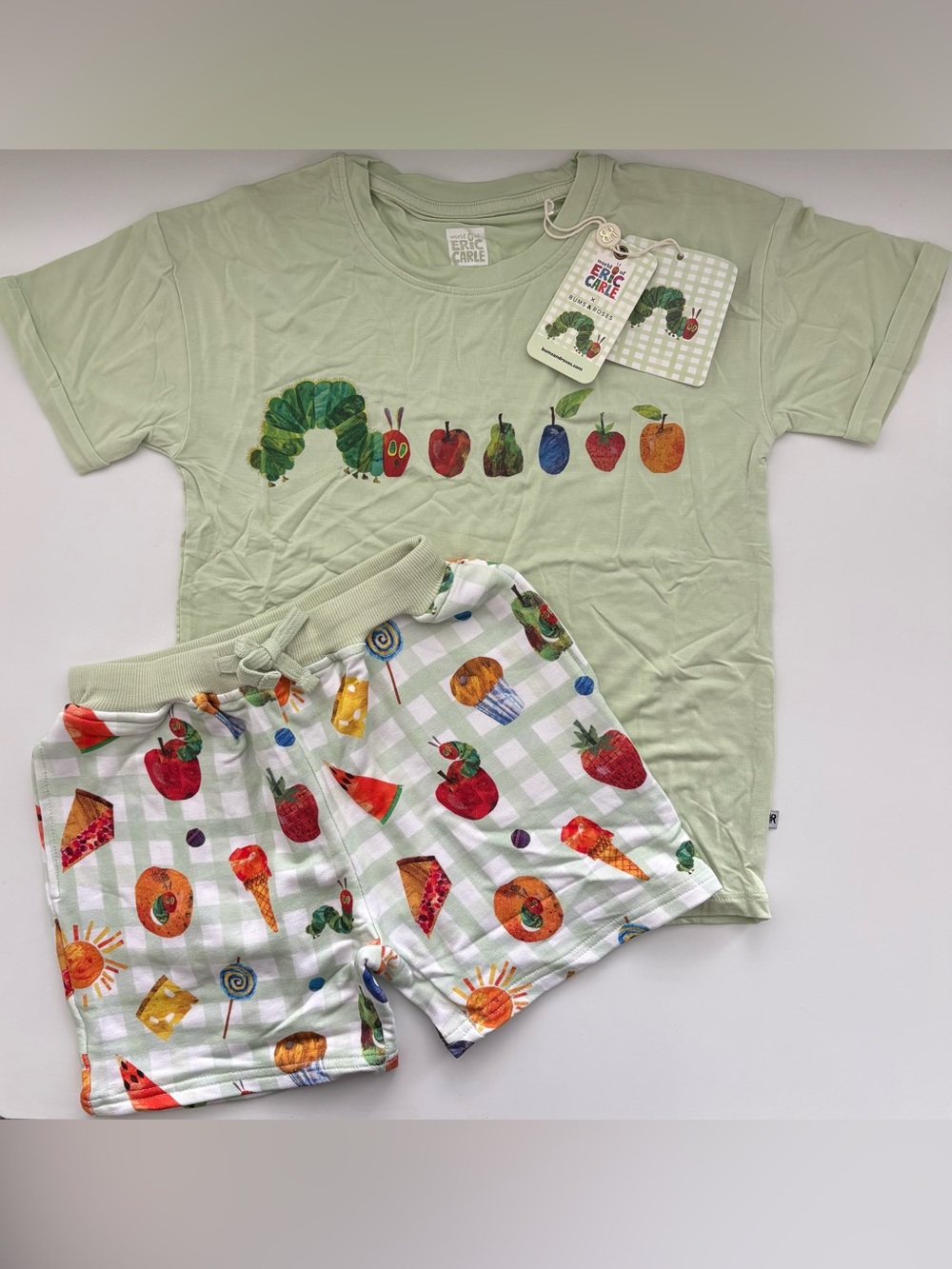 Bums & Roses x World of Eric Carle Bamboo Short Sleeve / Shorts Set Size 5/6